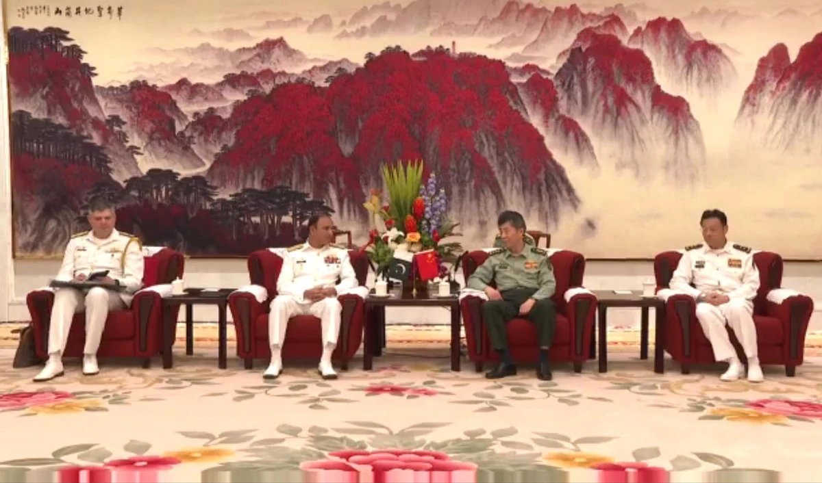 China's Defence Minister Li Shangfu meets Pakistan's Chief of Naval Staff Amjad Khan Niazi in Beijing on May 8, 2023. (Photo courtesy: social media)