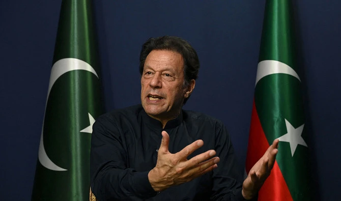 Former Pakistan's Prime Minister Imran Khan gestures as he speaks during an interview with AFP at his residence in Lahore on May 18, 2023. (Photo courtesy: AFP)