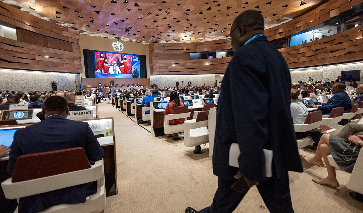 Overview of the World Health Assembly at the United Nations in Geneva, Switzerland, on May 21, 2023. (REUTERS)