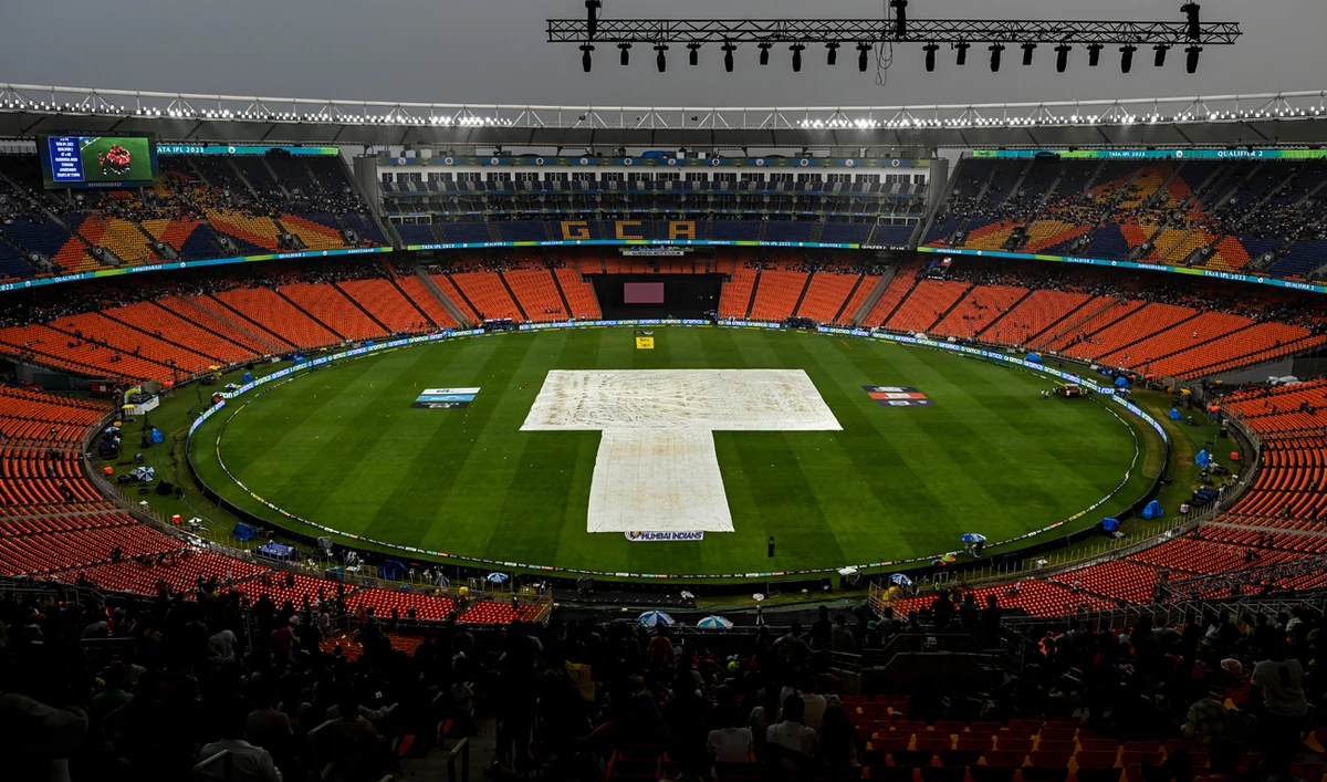 This picture shows a general view of the Narendra Modi Stadium in Ahmedabad on May 26, 2023. (Photo courtesy: AFP)