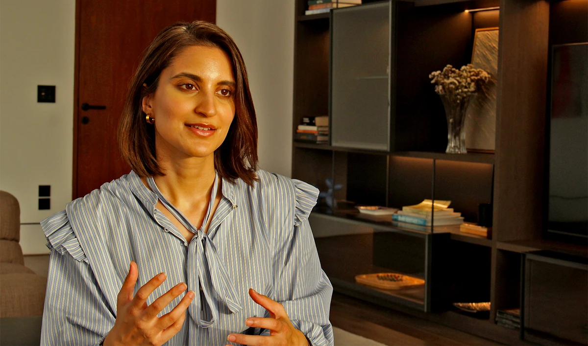 Aleeya Khan, a 30-year-old Pakistani architect, speaks to Arab News Pakistan in Karachi, Pakistan, on May 26, 2023. (AN photo)