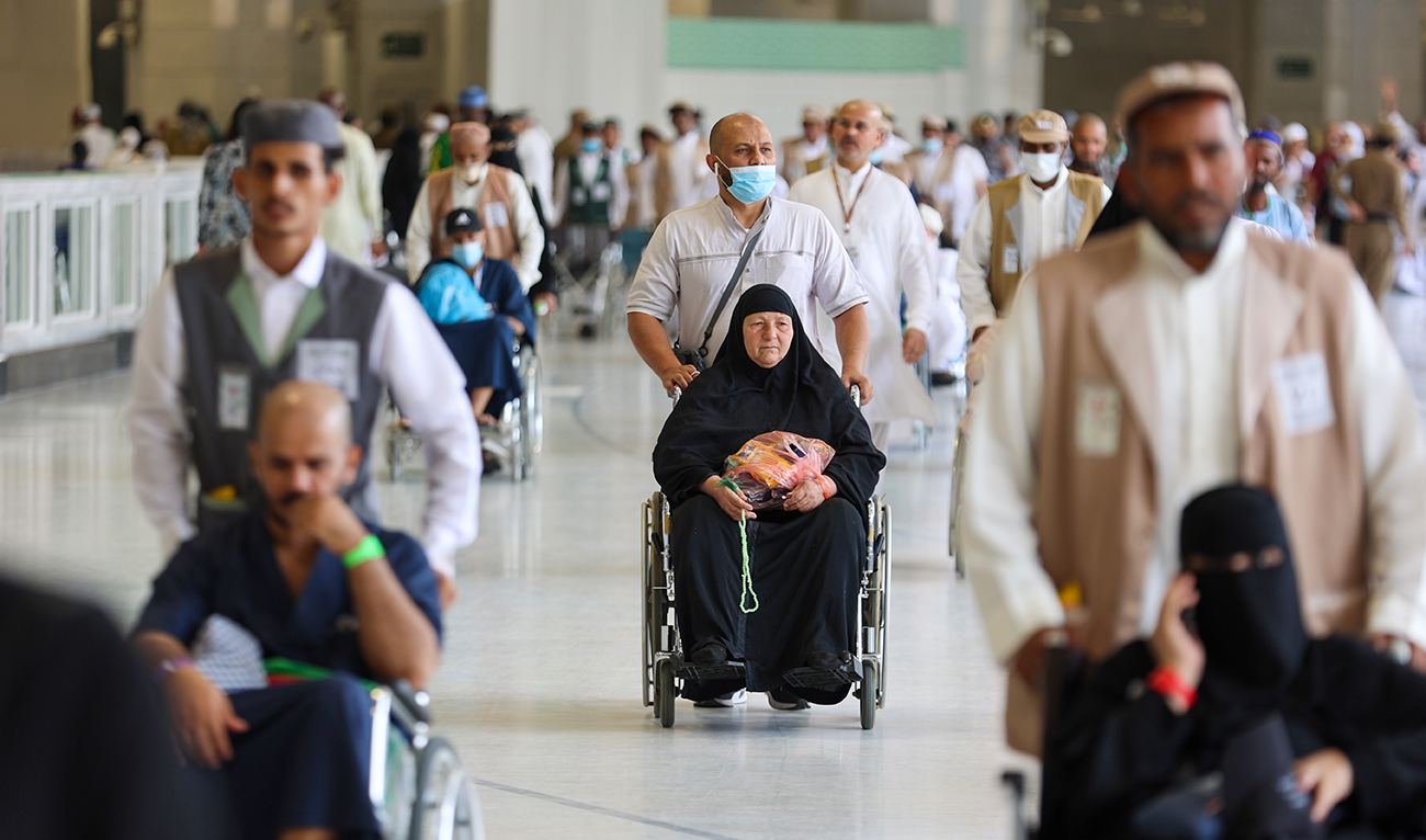 Worshippers perform the farewell tawaf (circumambulation) in the holy Saudi city of Mecca on July 11, 2022, marking the end of this year's Hajj. (AFP/File)