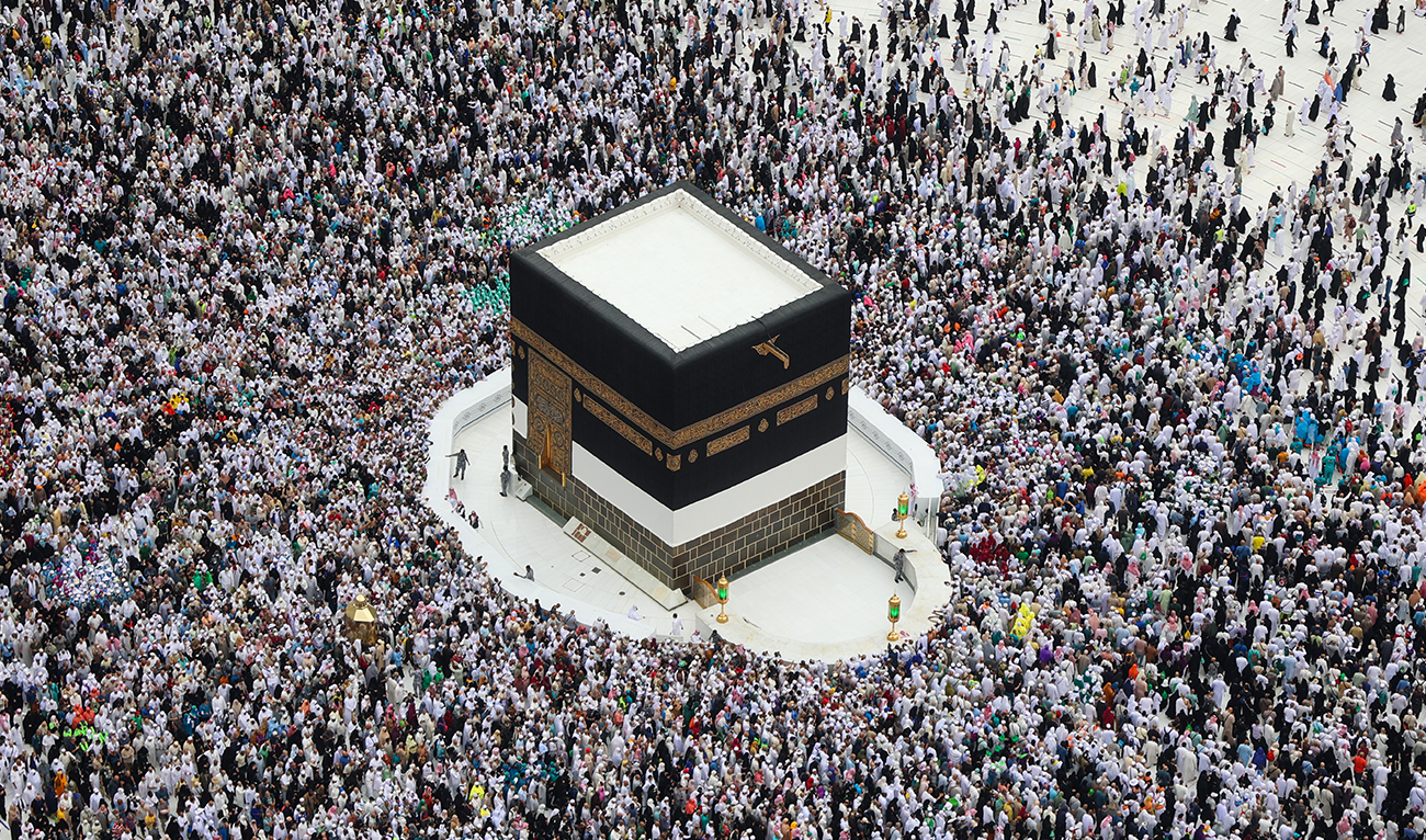 Worshippers perform the farewell tawaf (circumambulation) in the holy Saudi city of Mecca on July 11, 2022, marking the end of this year's Hajj. (AFP/File)