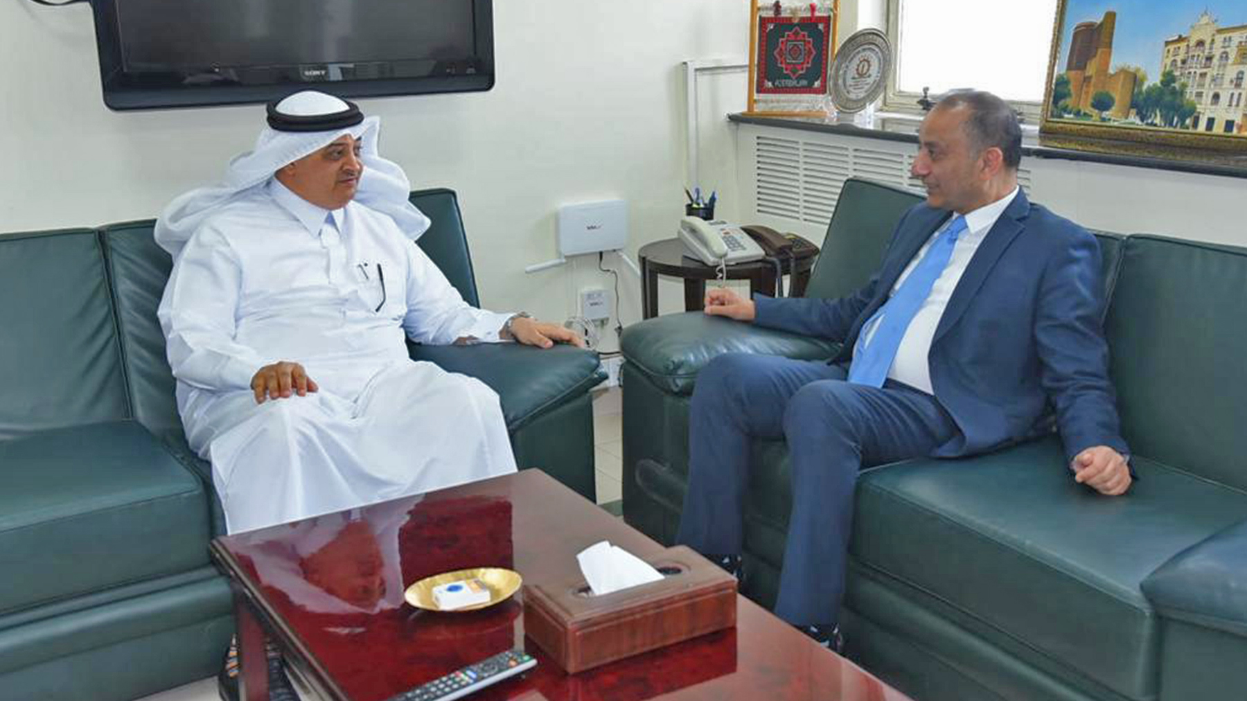 The Saudi ambassador to Islamabad, Nawaf bin Said Al-Malki (left) meets Pakistan's state minister for petroleum, Dr. Musadik Malik, in Islamabad, Pakistan, on June 16, 2023. (@KSAembassyPK/Twitter)