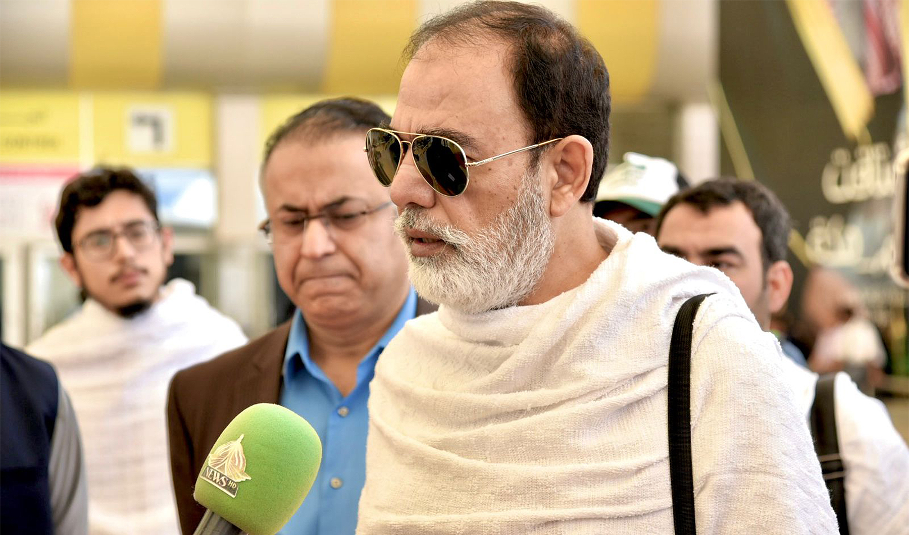Pakistan’s Religious Affairs Minister Talha Mahmood arrives in Jeddah, Saudi Arabia, on June 19, 2023. (Pakistan's religious affairs ministry)