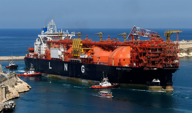 This representational photo shows an offshore LNG regasification terminal, the FSRU Toscana, is towed into Valletta's Grand Harbour July 1, 2013. (REUTERS/File)
