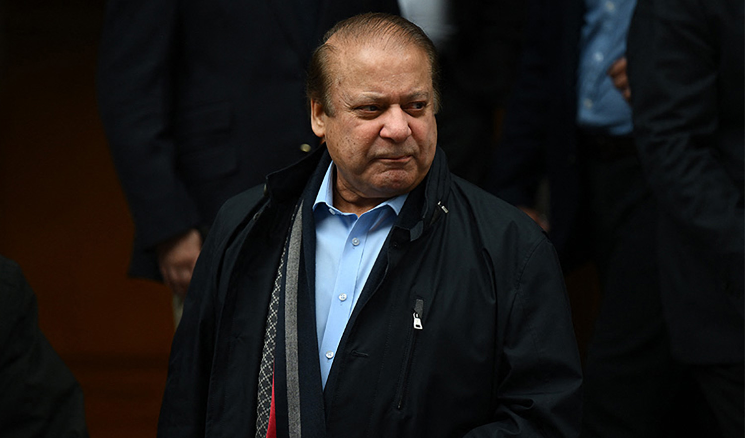 Pakistan's former Prime Minister Nawaz Sharif, brother of Pakistan's current Prime Minister Shehbaz Sharif, leaves from a property in west London on May 11, 2022. (AFP/File)