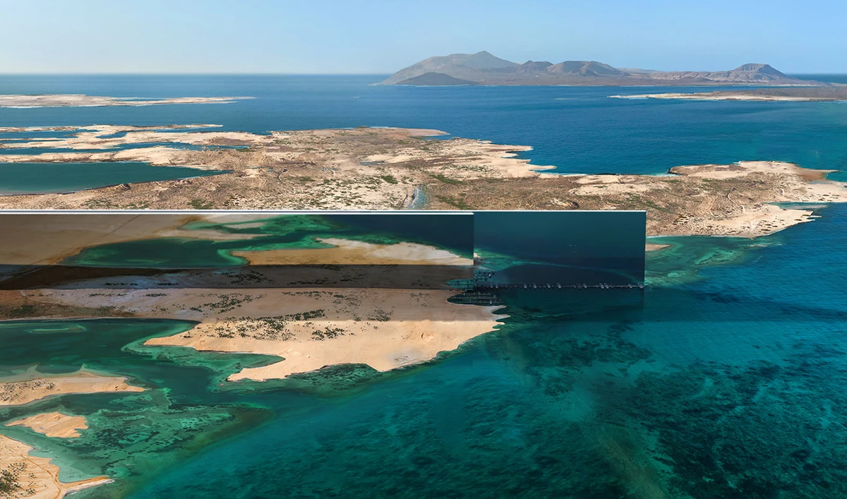 A handout picture provided by Saudi's NEOM on July 26, 2022 shows the design plan for the 500-metre tall parallel structures, known collectively as The Line, in the heart of the Red Sea megacity NEOM. (AFP/NEOM/File)