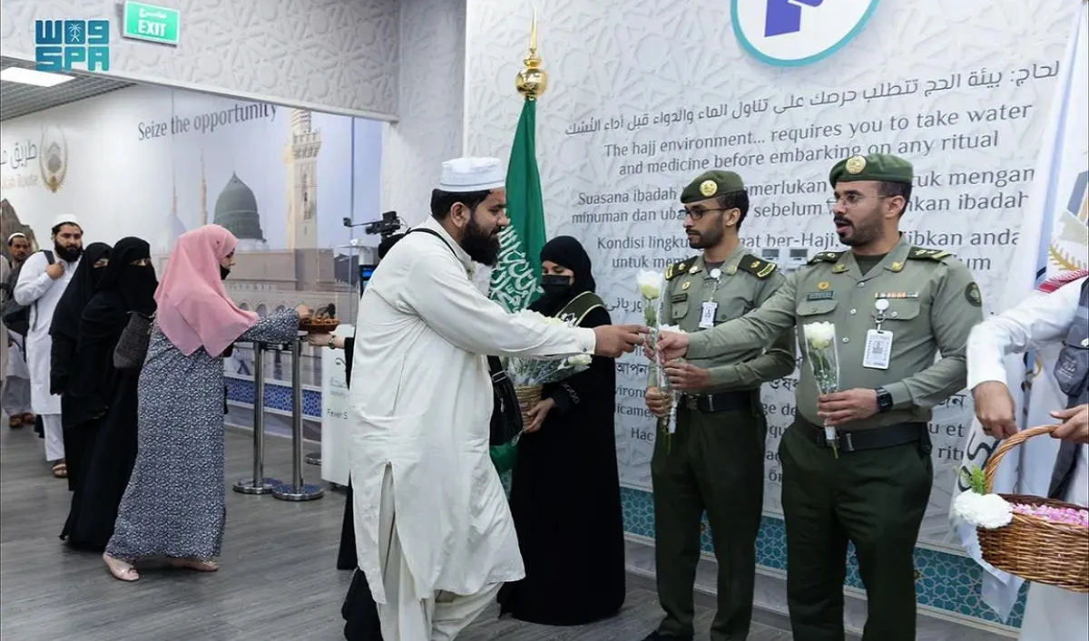 In this picture taken, on May 22, 2023, a Pakistani Hajj pilgrim arrives at the Prince Mohammad bin Abdulaziz International Airport in Madinah, Saudi Arabia. (Photo courtesy: Saudi Press Agency)