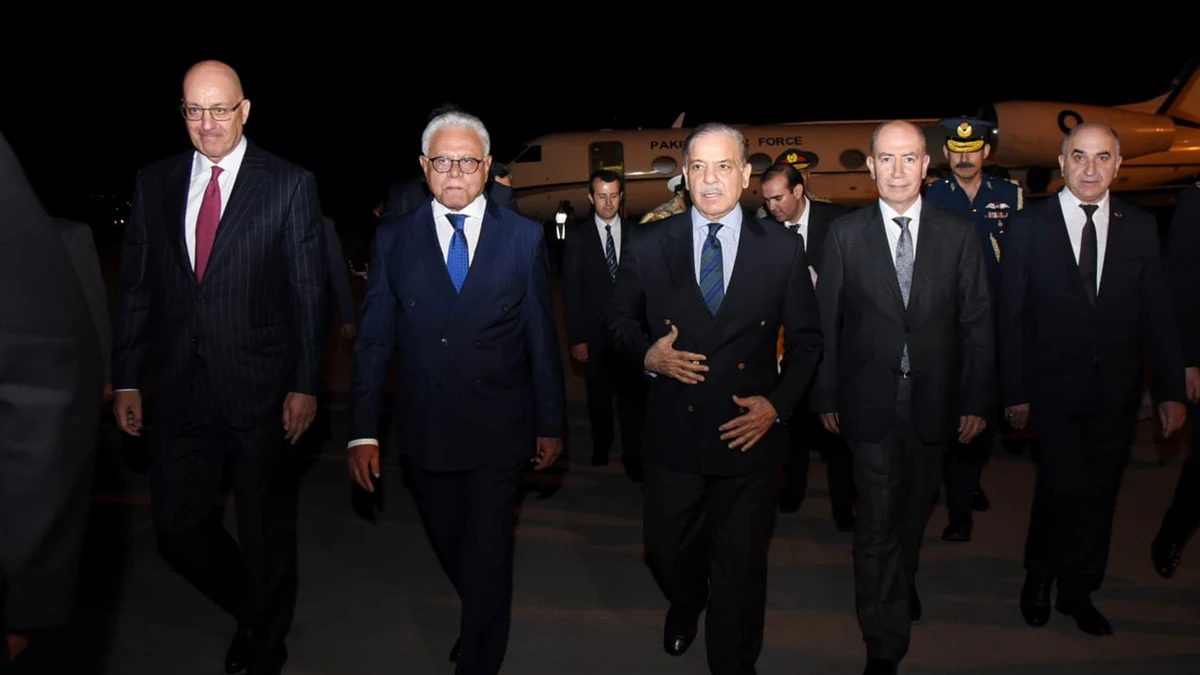 Pakistan Prime Minister Muhammad Shehbaz Sharif arrives in Ankara, Turkiye to attend inauguration ceremony of President Recep Tayyip Erdogan on June 2, 2023. (Photo courtesy: Prime Minister Office)