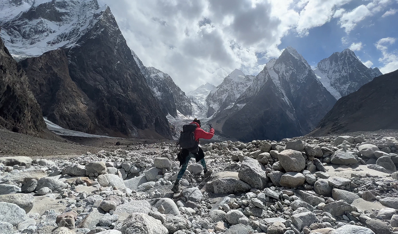 This screengrab, taken on July 1, 2023, shows Samantha Shea, a US Vlogger, at the scenic mountains of Gilgit-Baltistan in northern Pakistan. (Photo courtesy: Samantha Shea)