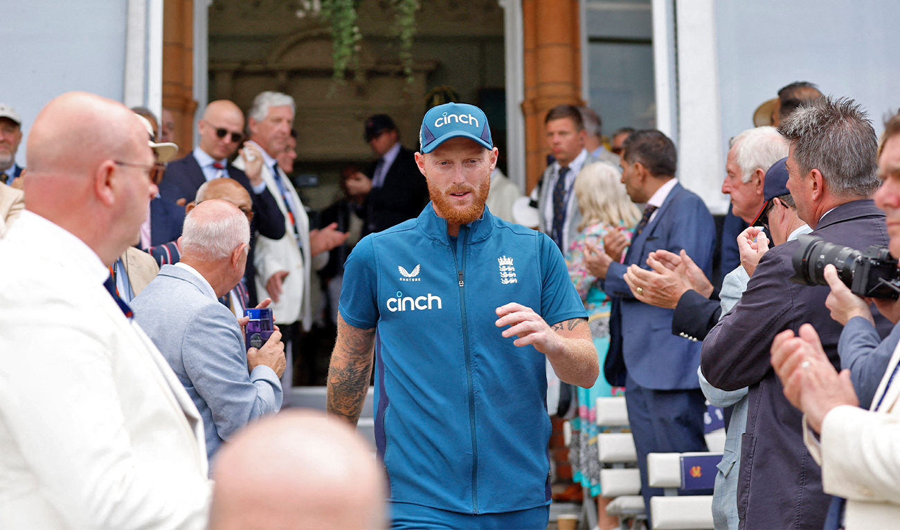 England's Ben Stokes is applauded by members after the match between England and Australia, at Lord's cricket ground in London, on July 2, 2023. (REUTERS)
