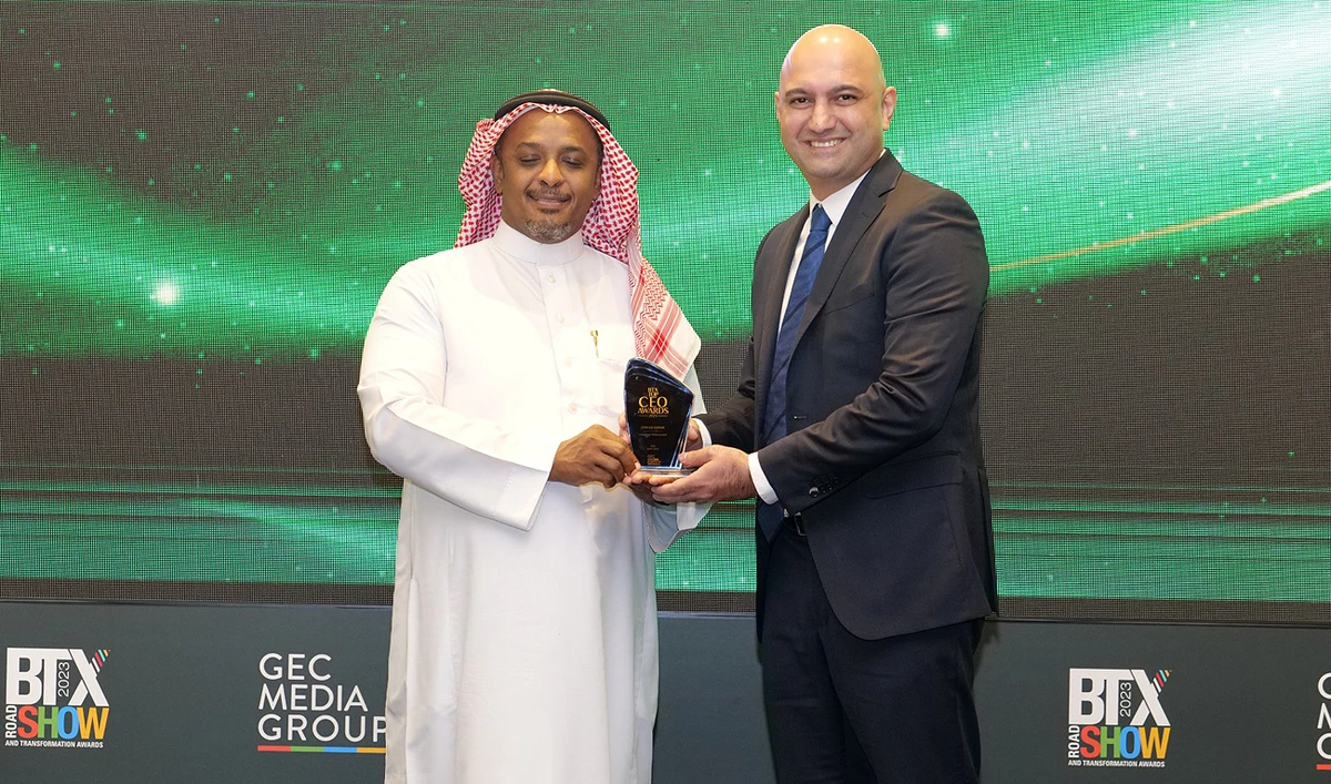 Pakistani expatriate, Jowad Khan, receives BTX top CEO award in Riyadh, Saudi Arabia on June 14, 2023. (Photo courtesy: Jowad Khan)