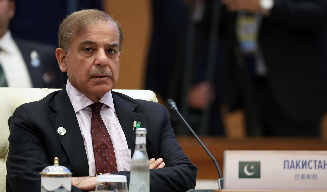 Prime Minister of Pakistan Shehbaz Sharif attends the Shanghai Cooperation Organisation (SCO) leaders' summit in Samarkand on September 16, 2022. (AFP/File)