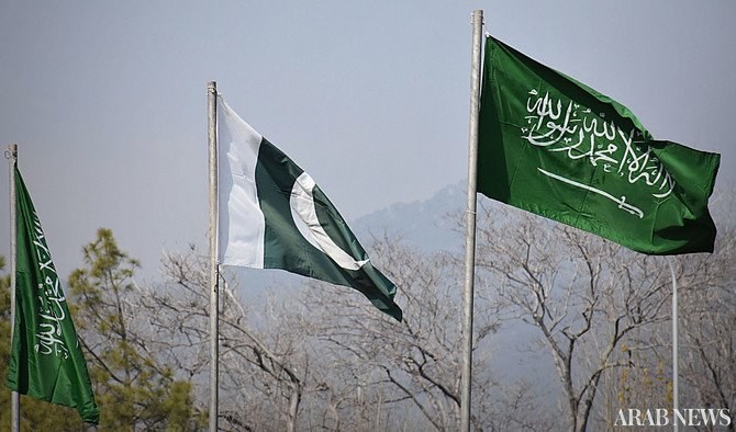 National flags of Saudi Arabia and Pakistan hoisted in Islamabad, Pakistan, on February 16, 2021 (AN photo)