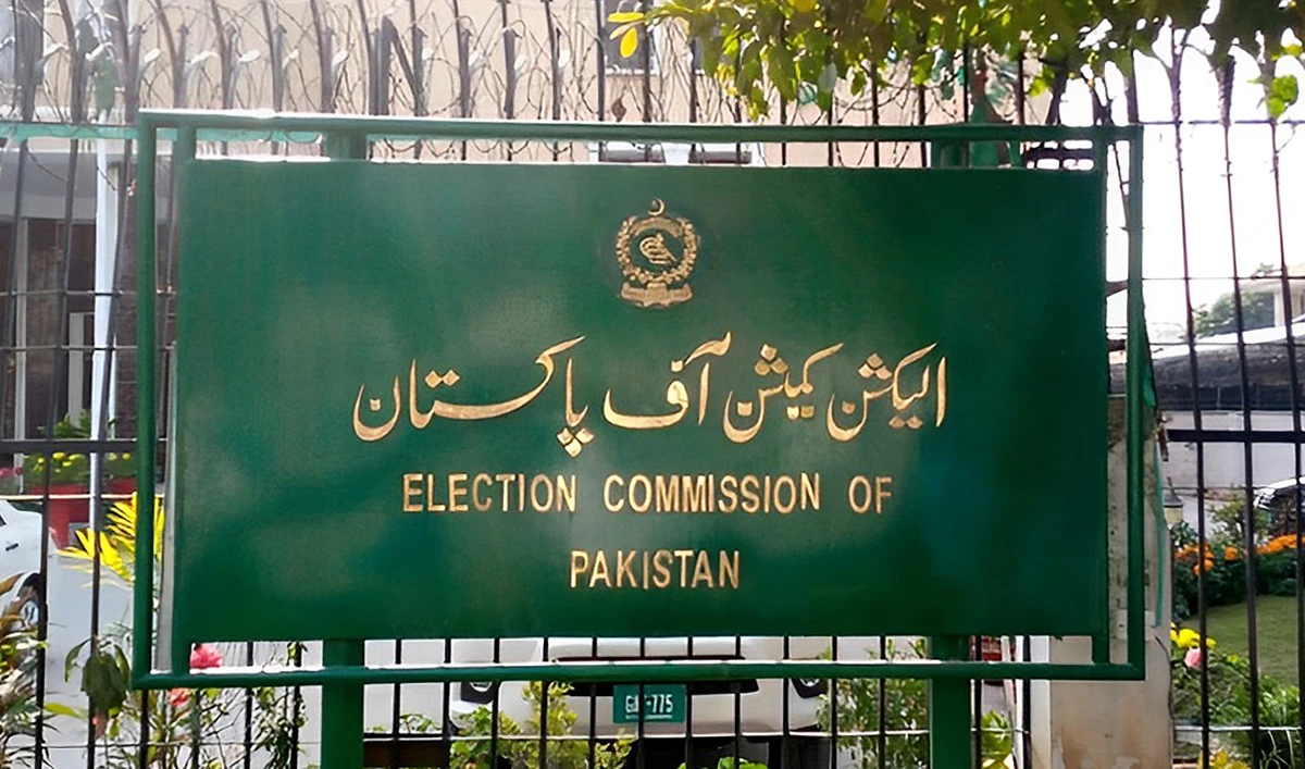 An undated file photo shows the signboard of the Election Commission of Pakistan in Islamabad. (Photo courtesy: social media)