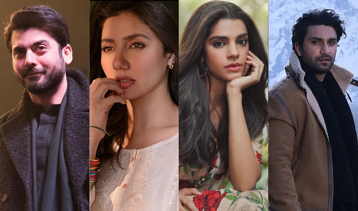 This combination of photos shows Pakistani actors (from left to right) Fawad Khan, Mahira Khan, Sanam Saeed, and Ahad Raza Mir. (Photos courtesy: Instagram/Fawad Khan/Mahira Khan/Sanam Saeed/Ahad Raza Mir)