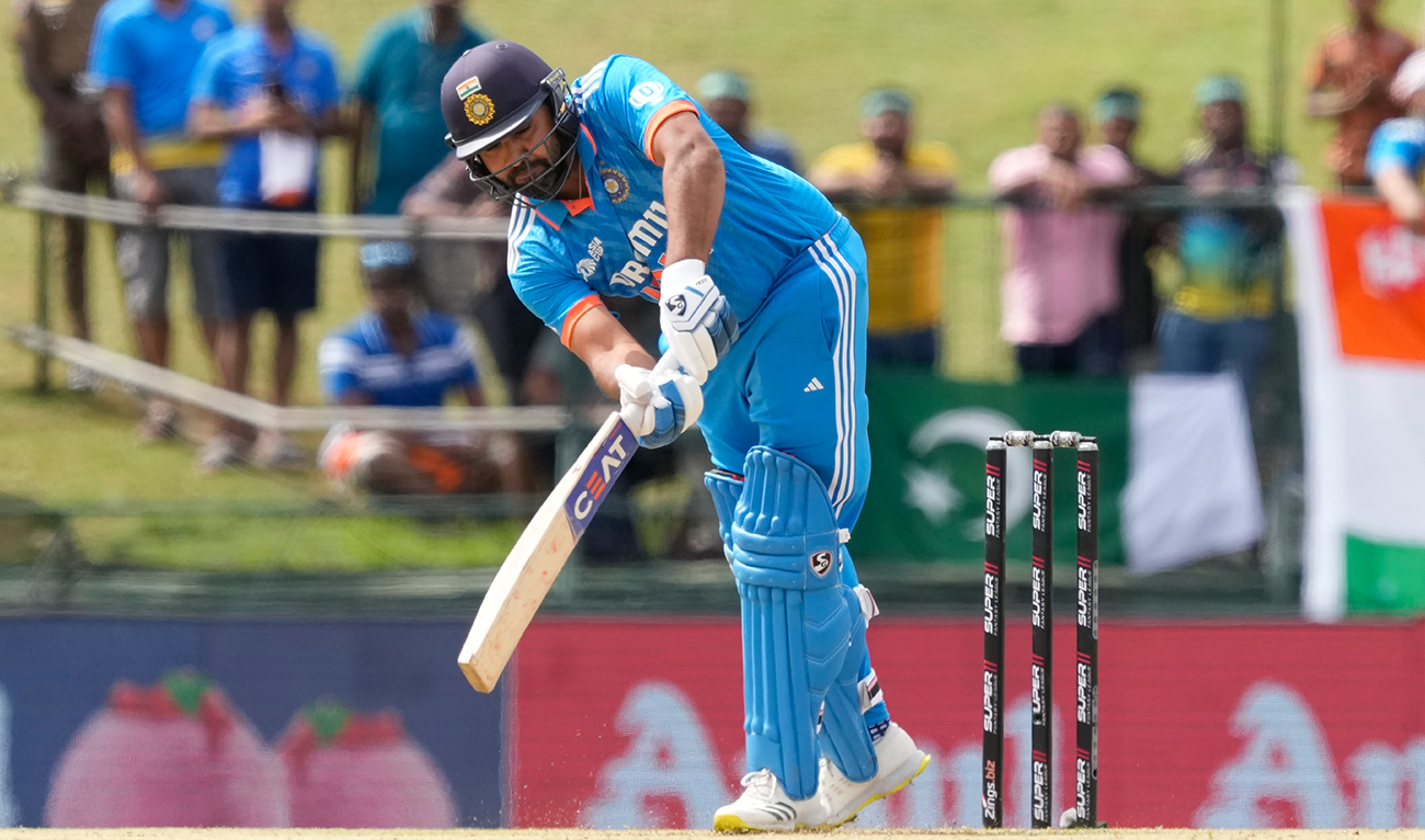 India's Rohit Sharma plays a shot during the Asia Cup cricket match between India and Pakistan in Pallekele, Sri Lanka on Saturday, September 2, 2023. (Photo courtesy: AP)