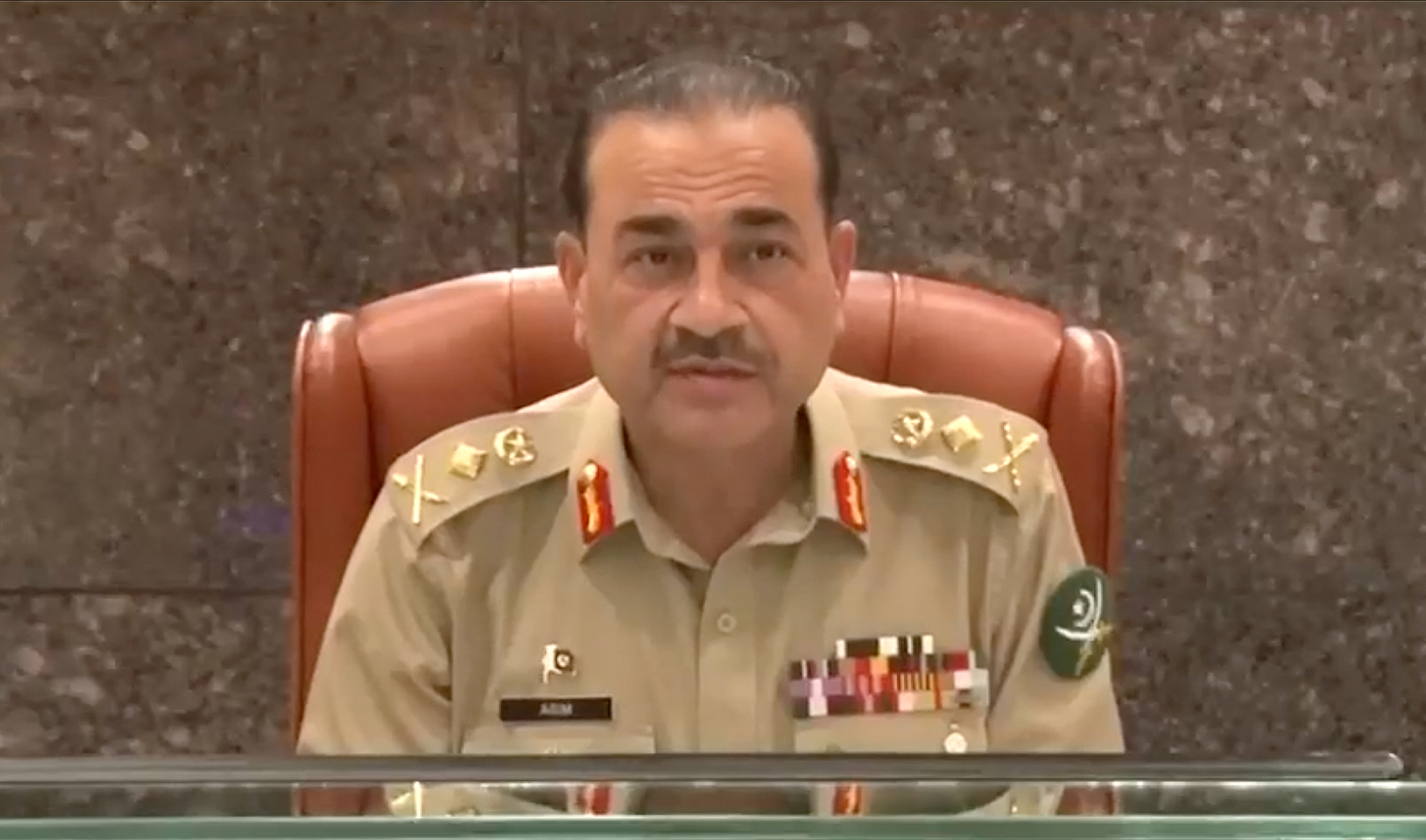 Pakistan army chief General Asim Munir is addressing the 259th Corps Commanders' Conference (CCC) at General Head Quarter in Rawalpindi, Pakistan on September 7, 2023. (Photo courtesy: Pakistan Army)