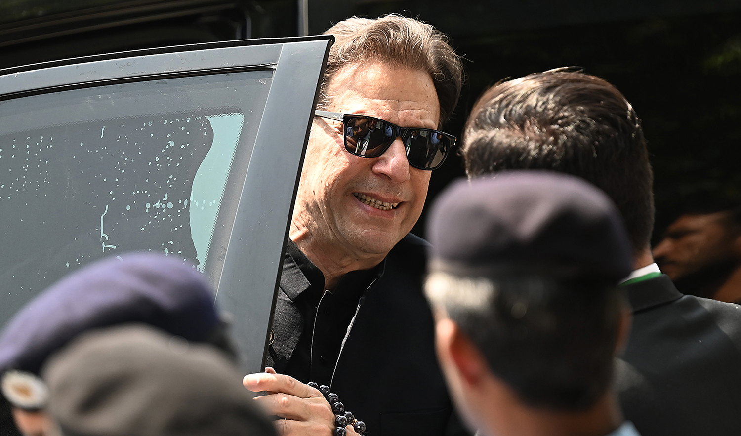 Pakistan's former Prime Minister Imran Khan arrives to appear in the Supreme Court in Islamabad on July 24, 2023. (AFP/File)