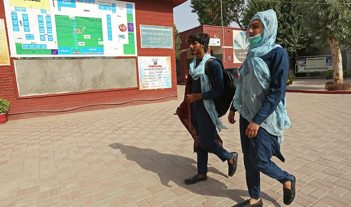 In this picture taken on July 8, 2021, transgender students arrive at the first government-funded school for transgender women, in Multan. (AFP/File)