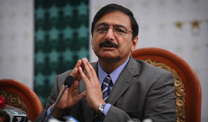 Pakistan cricket chief Zaka Ashraf gestures during a press conference in Lahore on April 18, 2012. (AFP/File)
