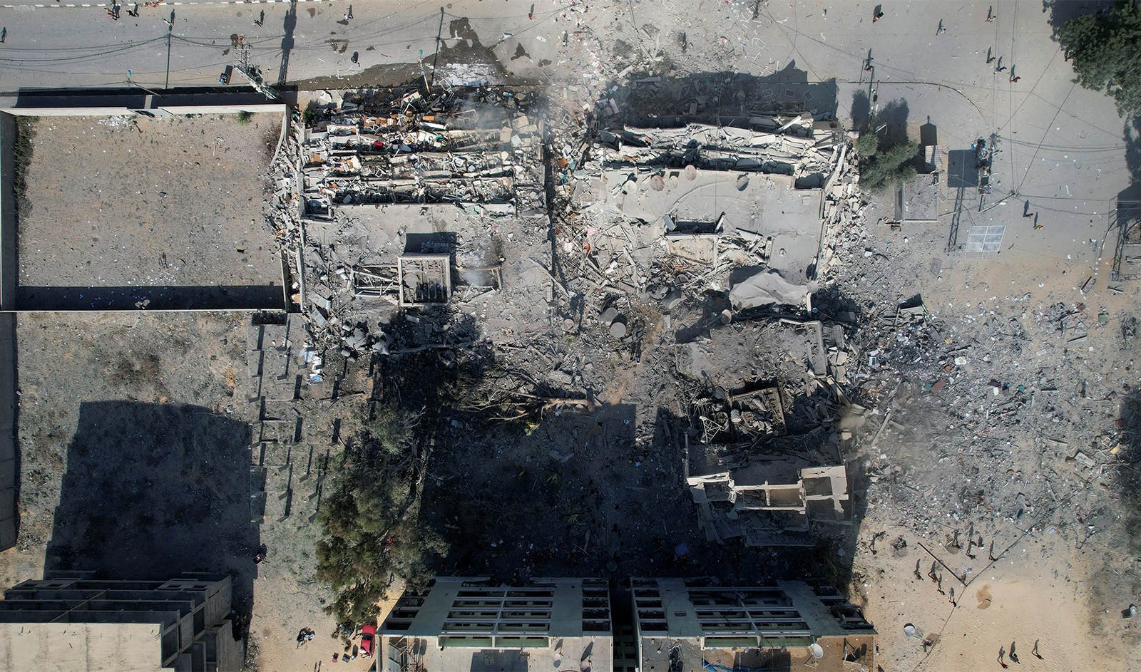 Residential buildings destroyed in Israeli strikes are seen in Zahra City, amid the ongoing conflict between Israel and Palestinian Islamist group Hamas, in southern Gaza City, on October 19, 2023. (REUTERS)