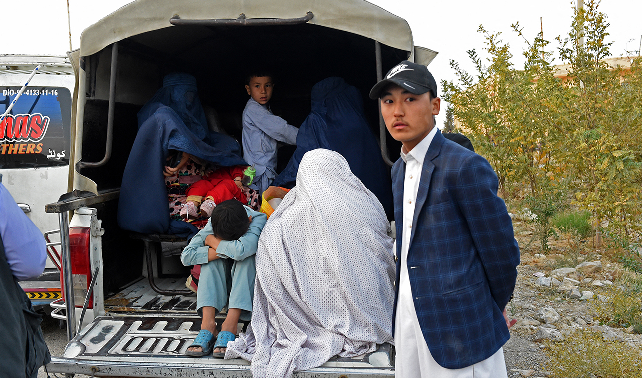 Afghan refugees arrive at a camp in Quetta, before their deportation to Afghanistan on November 1, 2023. (AFP)