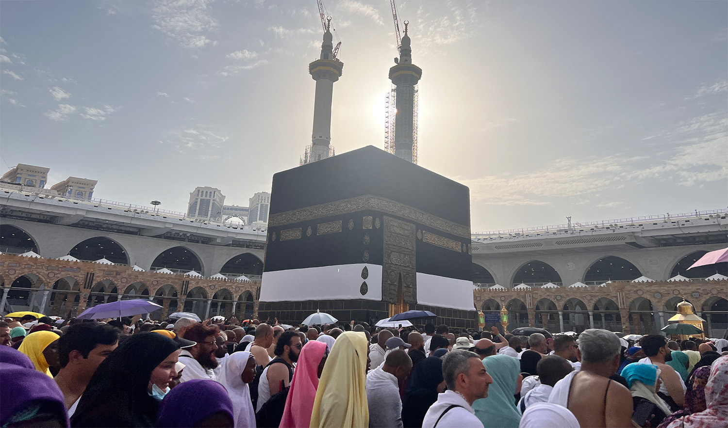 Muslim worshippers and pilgrims gather around the Kaaba at the Grand Mosque in the holy city of Makkah, Saudi Arabia on June 24, 2023. (AFP/File)