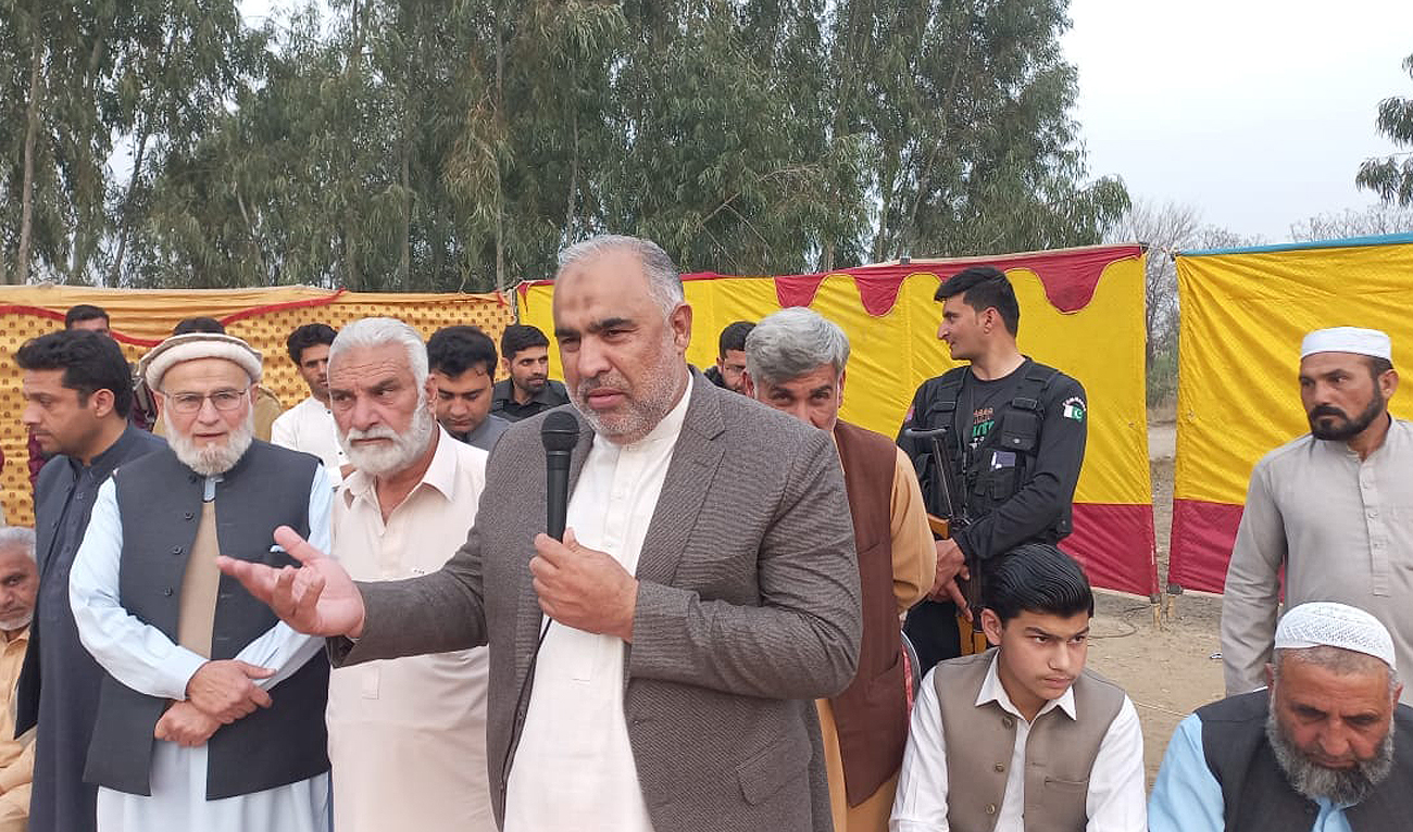 In this file photo, taken on February 19, 2023, Pakistan's former National Assembly speaker Asad Qaiser speaks during an event in Bhawalpur city. (Photo courtesy: Facebook/ Asad Qaiser)