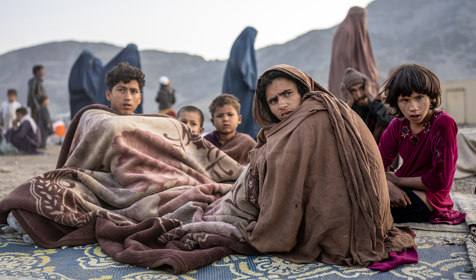 Afghan refugees settle in a camp near the Torkham Pakistan-Afghanistan border in Torkham, Afghanistan, on November 4, 2023. (AP)
