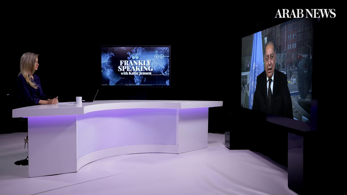 Munir Akram, permanent representative of Pakistan to the UN, on Frankly Speaking. (AN photo)