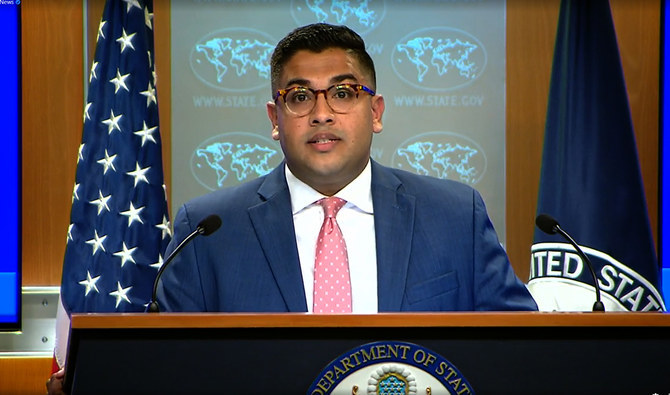 US State Department spokesperson Vedant Patel speaks during a briefing at the State Department in Washington, DC, on September 06, 2022. (Screengrab from a video shared by US State Department/File)