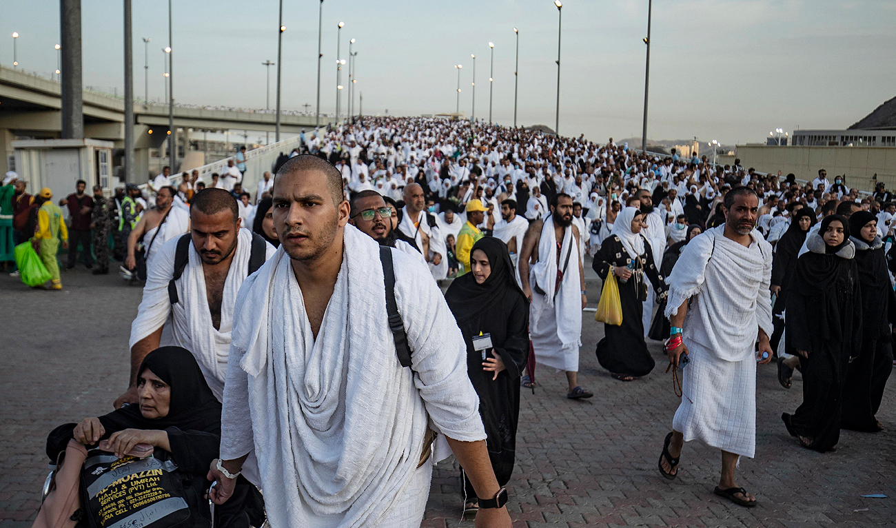 In this file photo, taken on July 9, 2022, thousands of Muslim pilgrims make their way across the valley of Mina, near Mecca in western Saudi Arabia. (AFP/File)