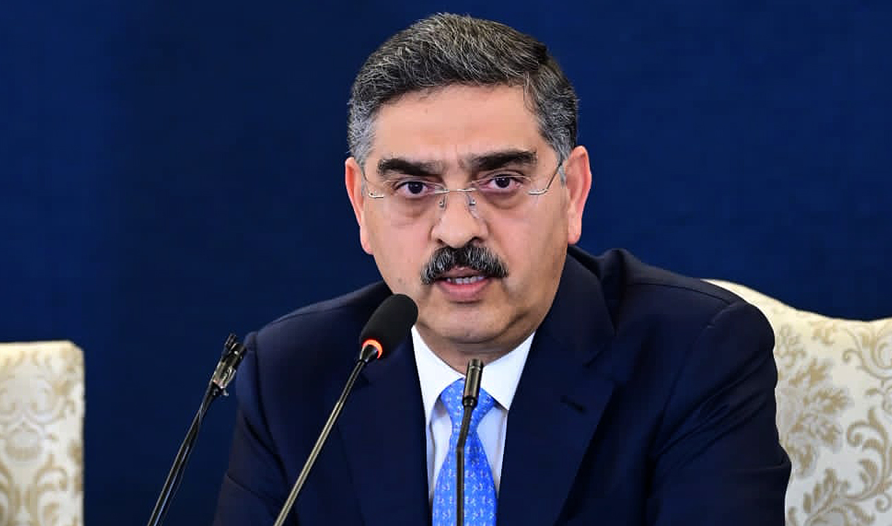 Caretaker Prime Minister Anwaar-ul-Haq Kakar speaks during a media briefing at the Prime Minister's House in Islamabad on August 31, 2023. (Photo courtesy: Government of Pakistan/File)