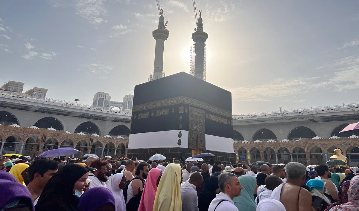 Muslim worshippers and pilgrims gather around the Kaaba at the Grand Mosque in the holy city of Makkah, Saudi Arabia on June 24, 2023. (AFP/File)