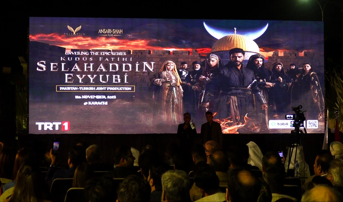 Premiere of the first episode of drama series based on the life of famed 12th century Muslim commander Selahaddin Eyyubi in Karachi, Pakistan on November 16, 2023. (AN photo)