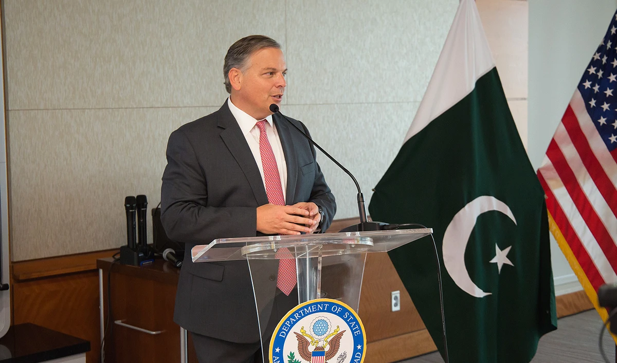 In this file photo, taken on August 7, 2023, US Ambassador to Pakistan Donald A. Blome speaks during an event in Karachi. (Photo courtesy: US Embassy)