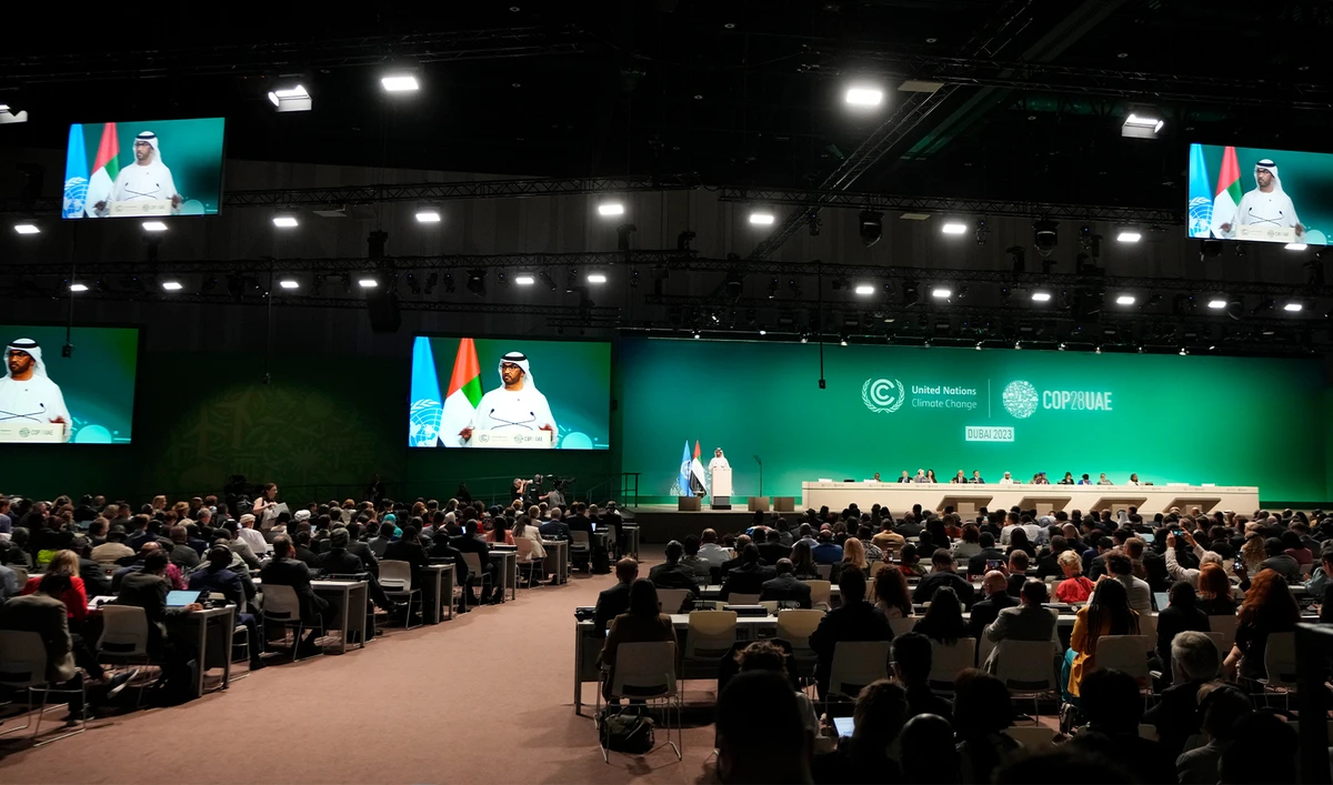 COP28 President Sultan al-Jaber speaks during the opening session at the COP28 U.N. Climate Summit, on November 30, 2023, in Dubai, United Arab Emirates. (AP)