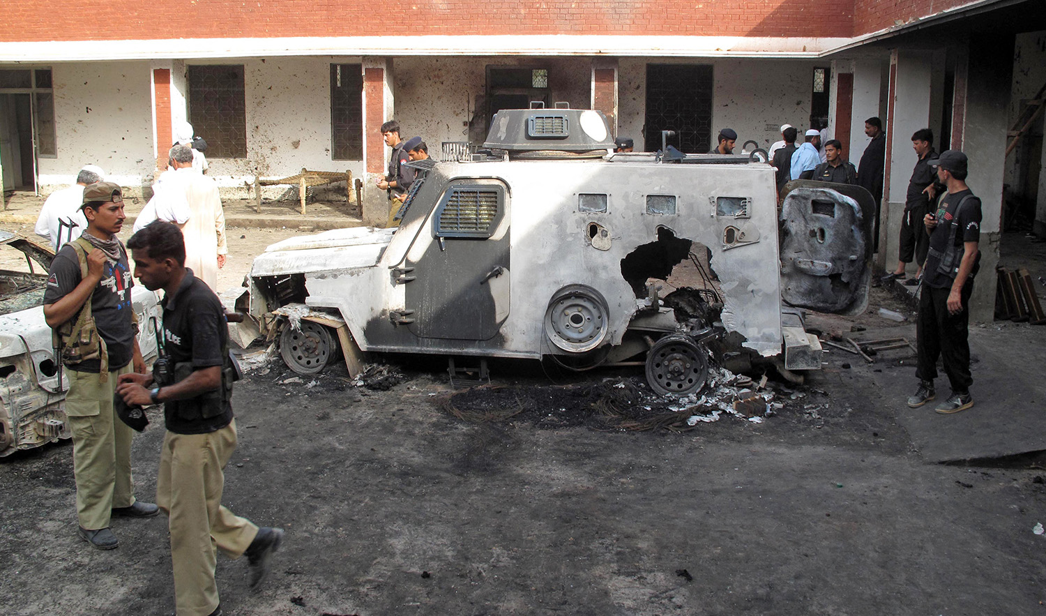 Representational file photo shows the wreckage of an armored vehicle seen at a police station following an attack by militants near the border with the South Waziristan tribal district, Pakistan on June 26, 2011. (AFP/File)