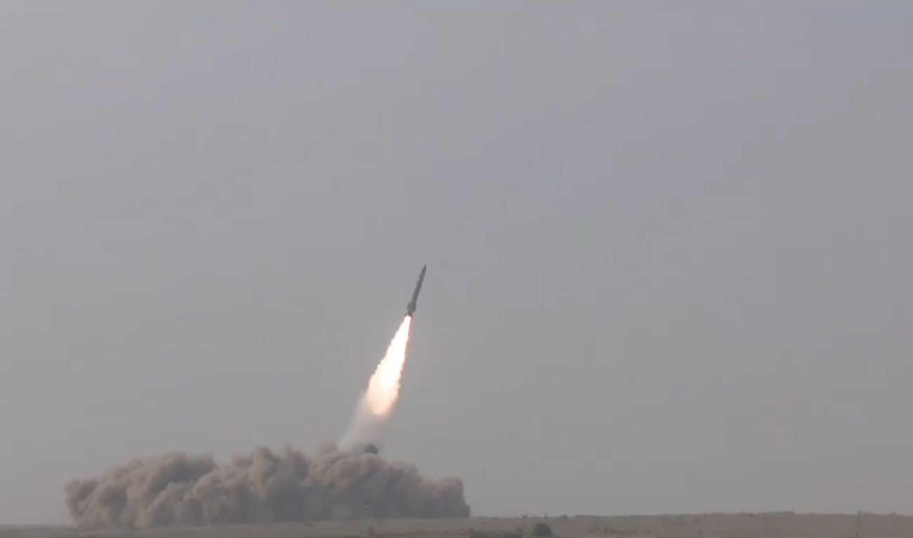 This screengrab, taken from a handout video released by Pakistan's Inter-Service Public Relations (ISPR), shows the Pakistan Army's ‘Fatah-II’ missile during the test flight. (Photo courtesy: ISPR)