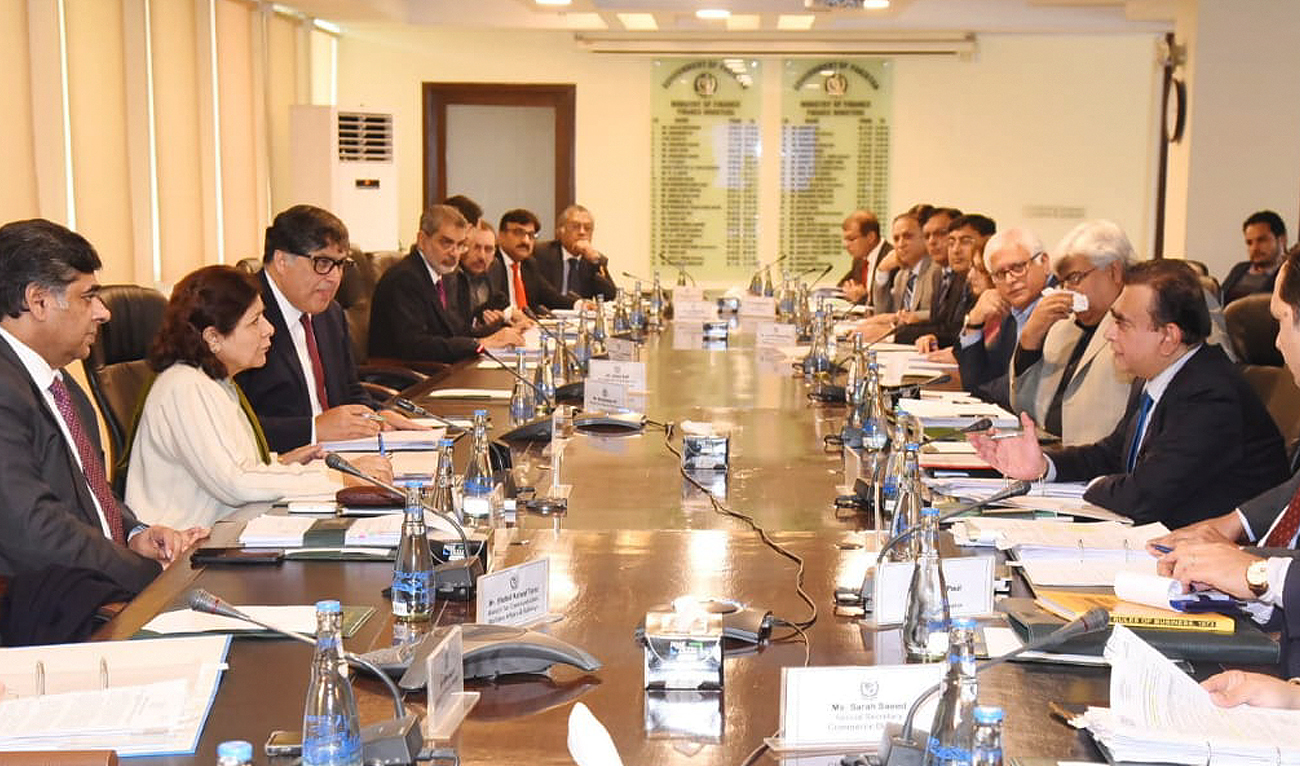 In this handout photo, taken and released by Pakistan's Ministry of Finance, Caretaker Finance Minister Dr. Shamshad Akhtar chairs the Economic Coordination Committee meeting in Islamabad on December 20, 2023. (Photo courtesy: Government of Pakistan)