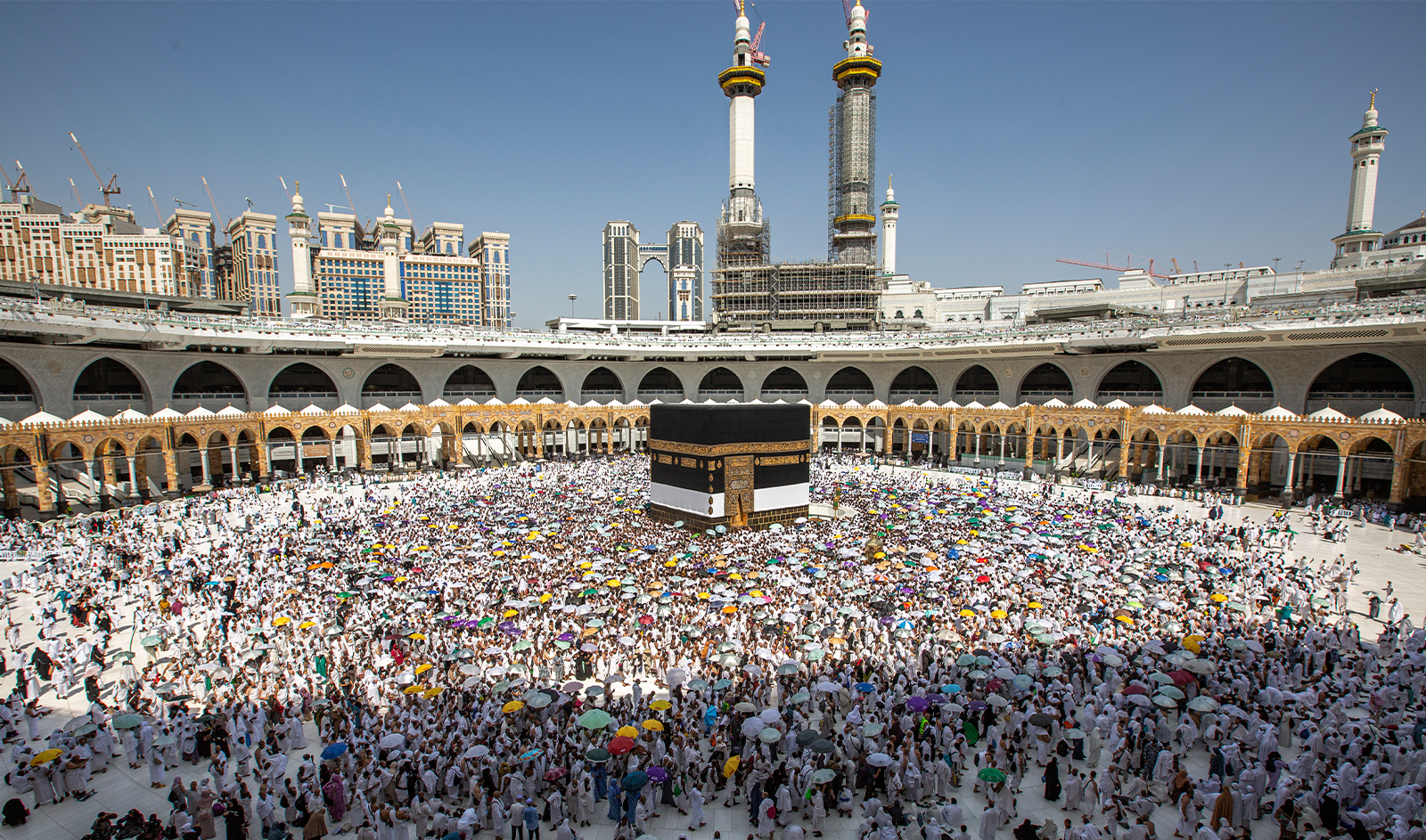 Muslim pilgrims gather around the Kaaba at the Grand Mosque in Makkah, Saudi Arabia on June 28, 2023 on the final day of Hajj. (AFP/File)