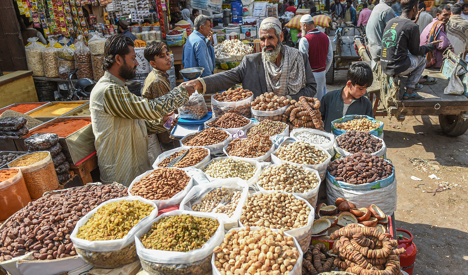 A Pakistani vendor sells dried fruits at a market in Karachi, Pakistan on January 14, 2019. (AFP/File)