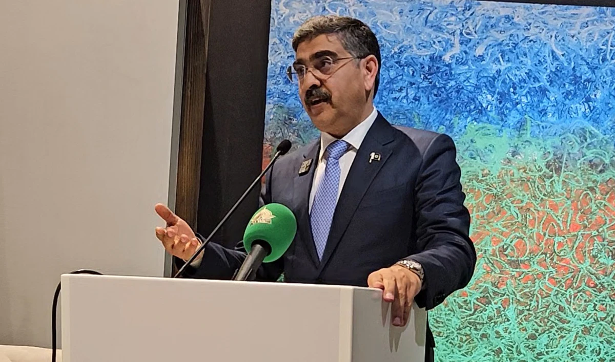Pakistan's Prime Minister Anwar-ul-Haq Kakar speaks during a ceremony organized by Living Indus, the largest climate initiative in Pakistan, at the United Nations climate summit in Dubai on December 3, 2023. (Photo courtesy: @UNinPak/X)