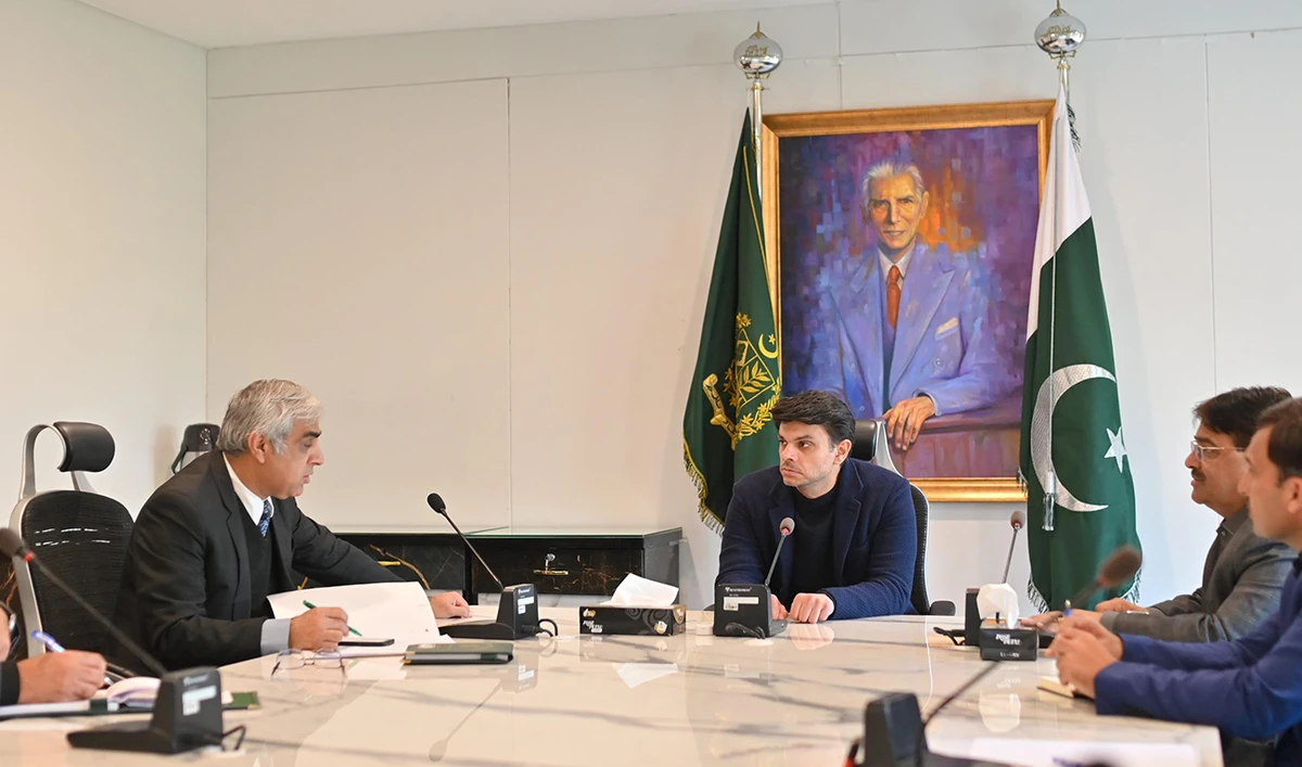 Jawad Sohrab Malik, the Special Assistant to the Prime Minister on Overseas Pakistanis and Human Resource Development chairs a meeting in Islamabad, Pakistan on December 10, 2023. (Photo courtesy: Ministry of Overseas Pakistanis and Human Resource Development)