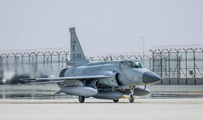 Pakistan's JF-17 aircraft at Dubai Airshow 2023 in Dubai, UAE on November 13, 2023. (Pakistan Air Force)
