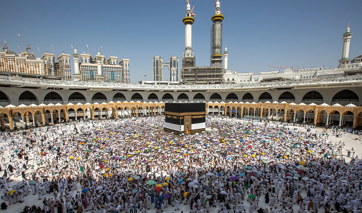 Muslim pilgrims gather around the Kaaba at the Grand Mosque in Makkah, Saudi Arabia on June 28, 2023 on the final day of Hajj. (AFP/File)