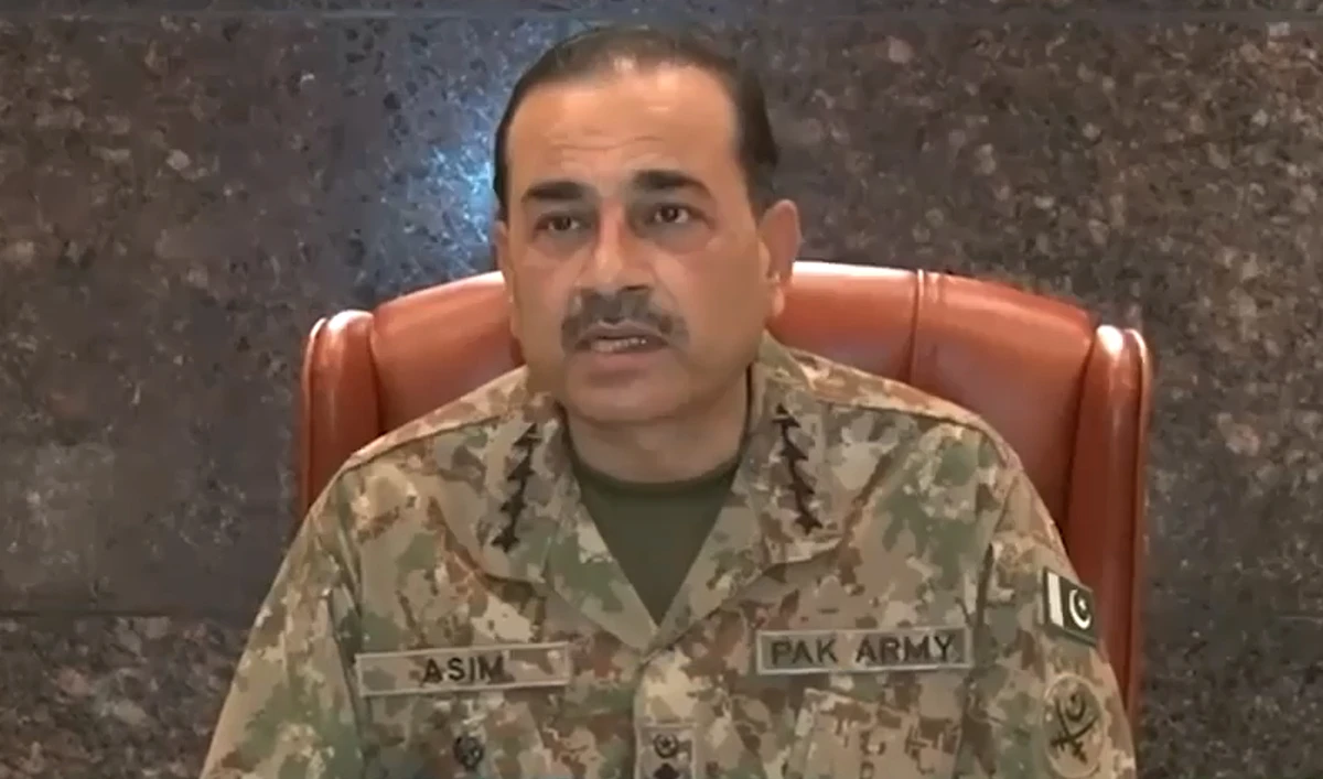 In this screengrab, taken from a handout video released by Pakistan's Inter-Service Public Relations (ISPR), Pakistan Army Chief General Asim Munir speaks during the 261st Corps Commanders’ Conference at the General Headquarters in Rawalpindi on December 28, 2023. (Photo courtesy: ISPR)