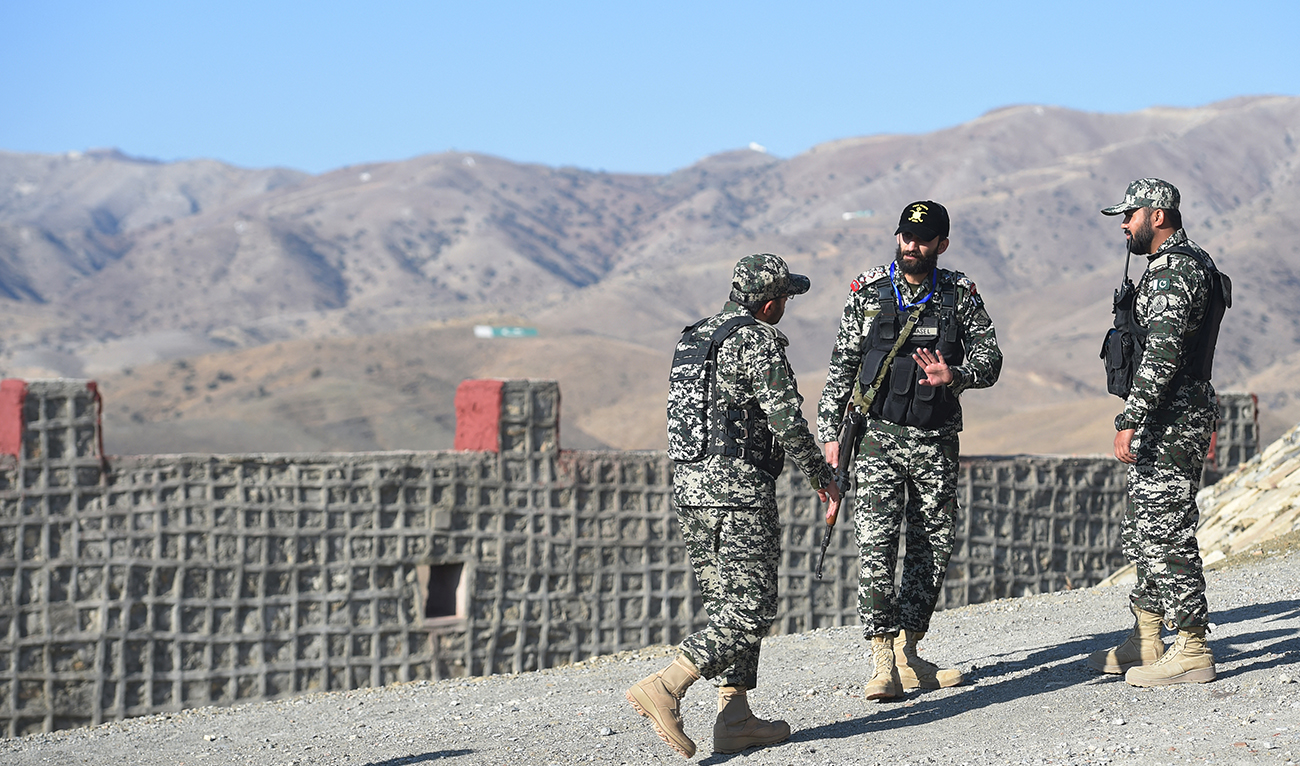 Pakistani army soldier stand guard on a border terminal in Ghulam Khan, a town in North Waziristan, on the border between Pakistan and Afghanistan, on January 27, 2019. (AFP/File)